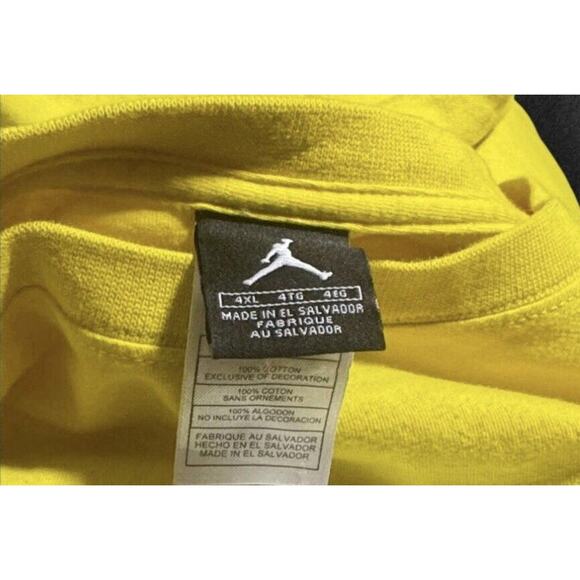 Nike Jordan Brand T-Shirt “Michael Jordan Much Respect” Yellow Jumpman Logo 4xl - Picture 3 of 3